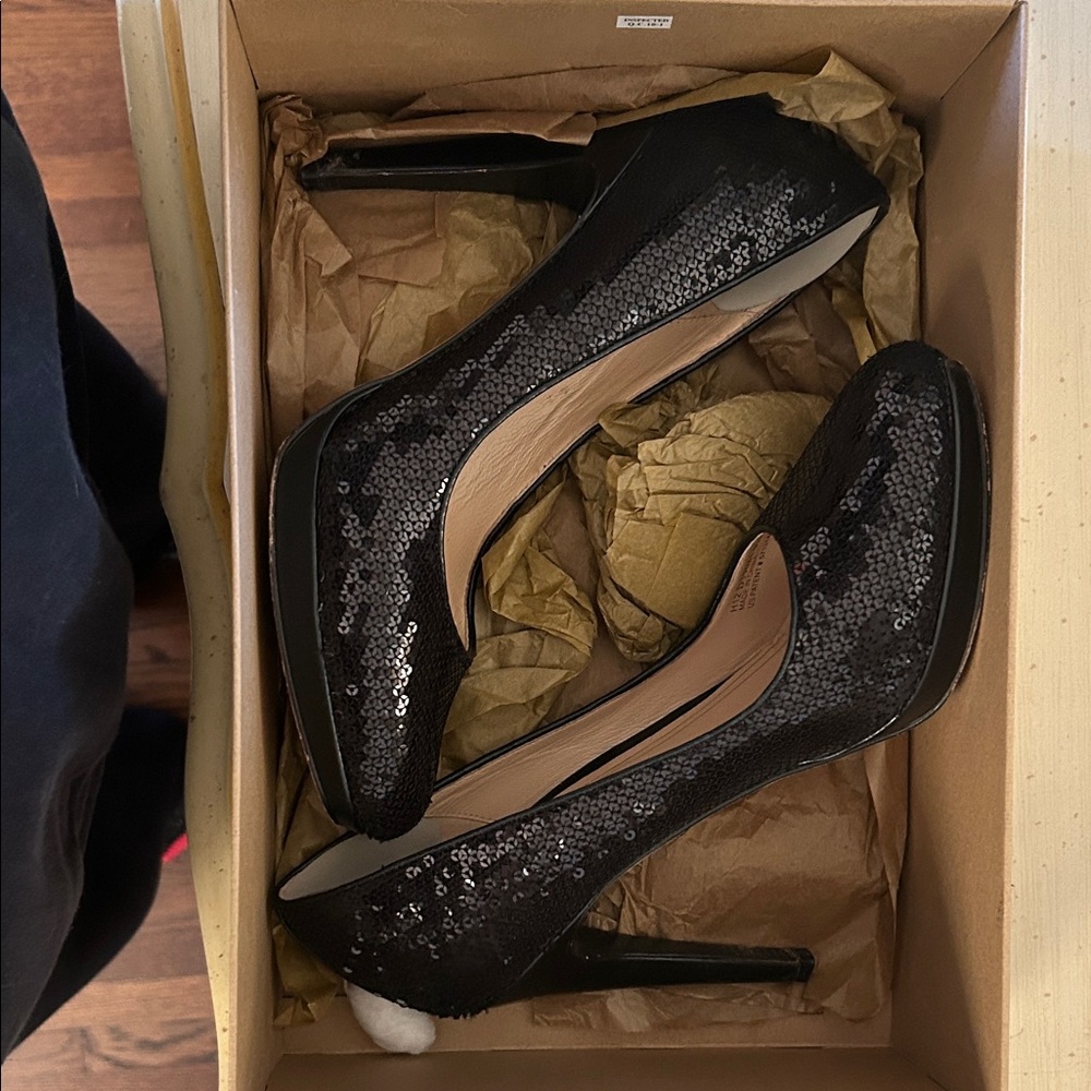 Cole Haan Black Sequin Heels